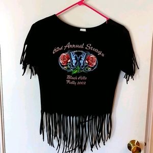 Fringed short ladies rally top